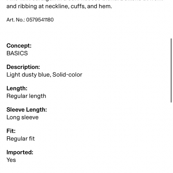 H&M dusty blue cardigan - Picture 3 of 3